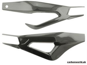 CARBON SWINGARM COVERS FOR BMW S1000RR 2019 ON IN TWILL GLOSS