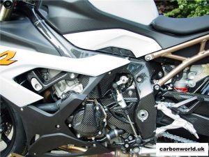 CARBON HEEL GUARDS FOR BMW S1000RR 2019 ON IN TWILL GLOSS