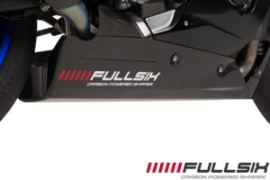 YAMAHA R1 2015 TO 19 RACING CARBON FIBRE BELLY PAN BY FULLSIX GLOSS TWILL WEAVE