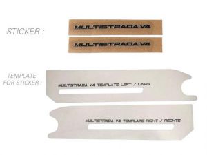 CARBONWORLD SIDE FAIRING PANEL ‘MULTISTRADA V4’ STICKERS WITH TEMPLATE